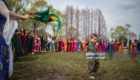 TOKYO, JAPAN - MARCH 24:  A young Kurdish boy in traditional attire stands in a ring formed by Kurdish women as they dance during Nowruz celebrations on March 24, 2018 in Tokyo, Japan. Nowruz meaning 'new day' and marking the first day of spring, is widely celebrated by Kurdish communities around the world including in Japan where an estimated 2000 Kurds reside, many of whom are claiming refugee status owing to alleged human rights abuses in Turkey and Iraq. Although the Japanese government has issued some temporary permits allowing many to stay for years, no Turkish Kurd has ever been received refugee status in Japan, which would allow them to settle permanently. (Photo by Carl Court/Getty Images)